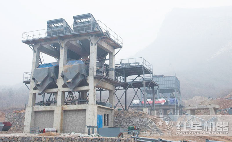 塔樓制砂機作業(yè)現(xiàn)場