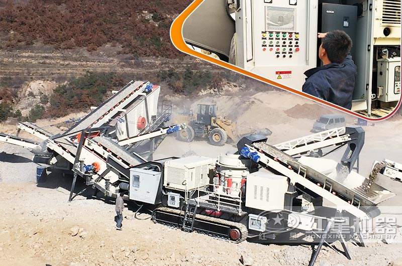 流動(dòng)式砂石粉碎機(jī)作業(yè)現(xiàn)場(chǎng)圖