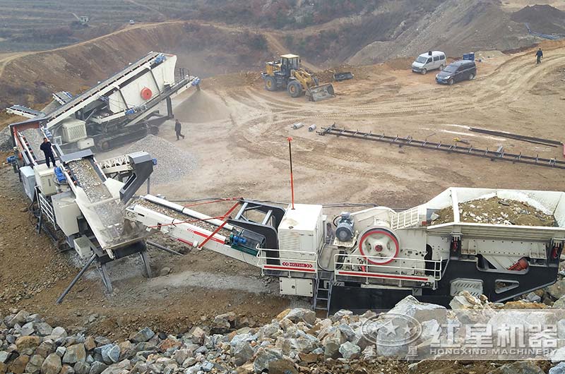 時產(chǎn)200噸移動制砂機(jī)一體式生產(chǎn)現(xiàn)場圖片