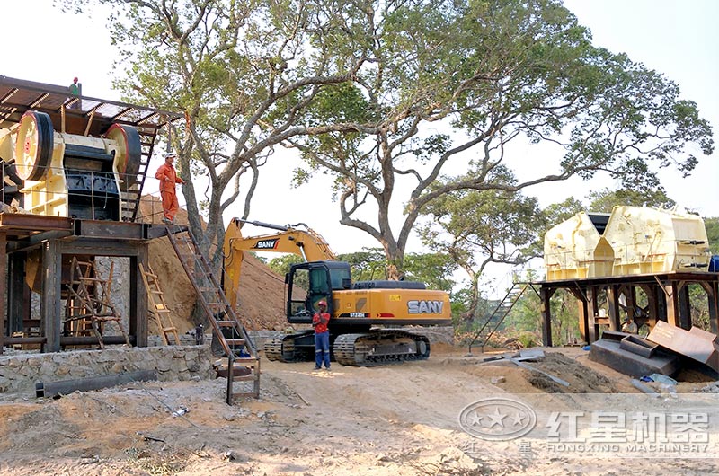 反擊破破石子現(xiàn)場，搭配鄂破機使用